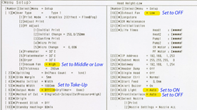 Setup menu recommendations