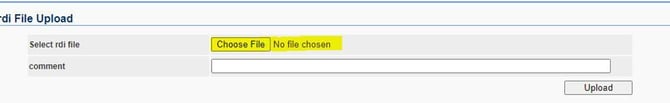 Upload the RDI File