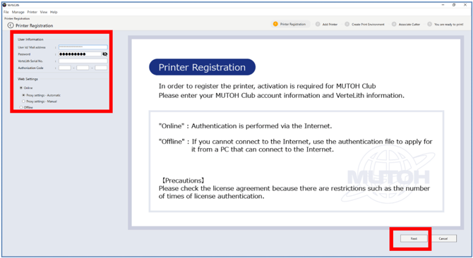 Vertelith printer registration