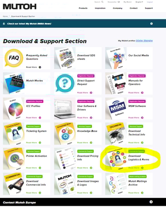 Download & Support Section